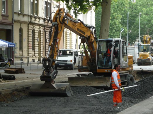 Verteilen von Schotter
