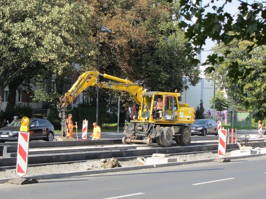 Gleisbau für die Linie 18