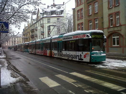 Abgestellte Straßenbahnen