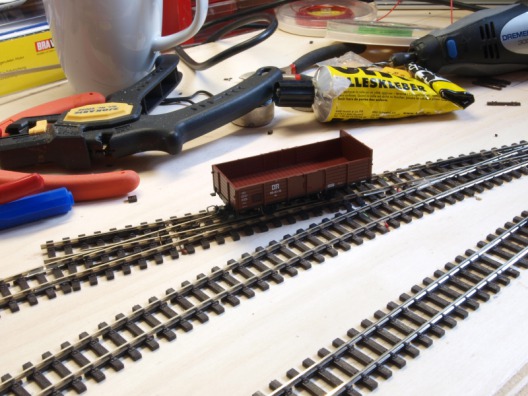 Rollversuche mit einem  Güterwagen