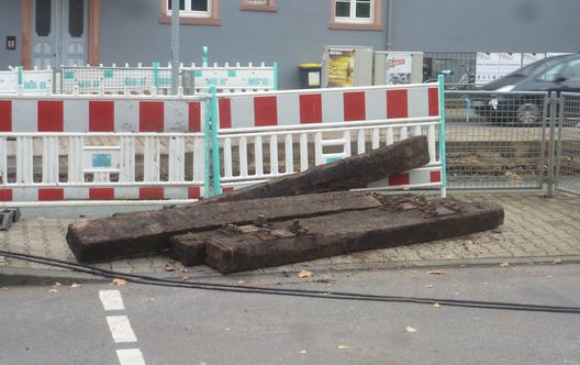 Straßenbahnbaustelle in der Friedberger Landstraße