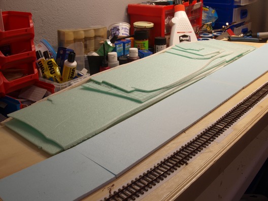 Landschaftsrohbau auf den Trammodulen