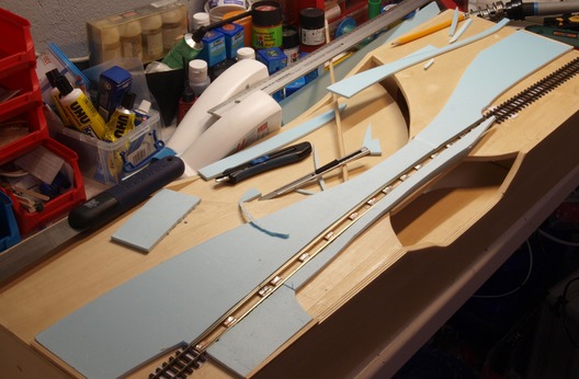 Landschaftsrohbau auf den Trammodulen