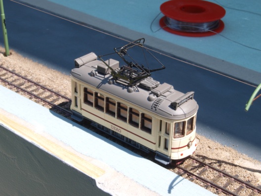 Oberleitungsbau auf den Straßenbahn-Modulen