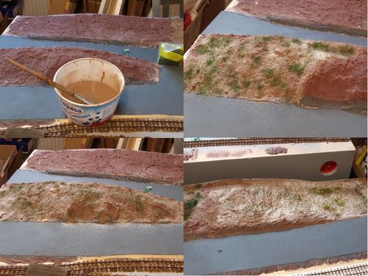 Landschaftsbau auf den Straßenbahnmodulen