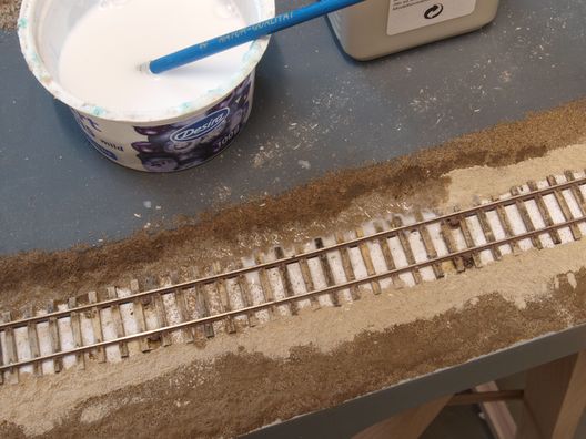 Landschaftsbau auf den Straßenbahnmodulen