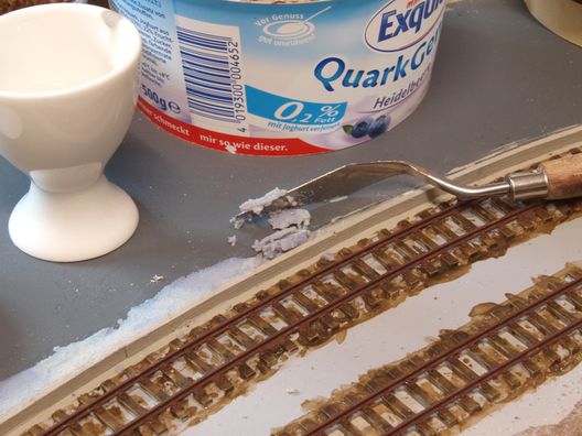 Landschaftsbau auf den Straßenbahnmodulen