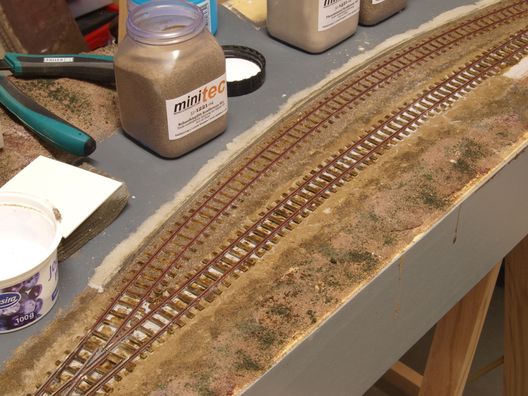 Landschaftsbau auf den Straßenbahnmodulen