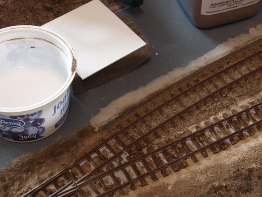 Landschaftsbau auf den Straßenbahnmodulen