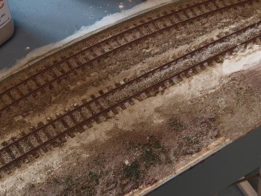 Landschaftsbau auf den Straßenbahnmodulen