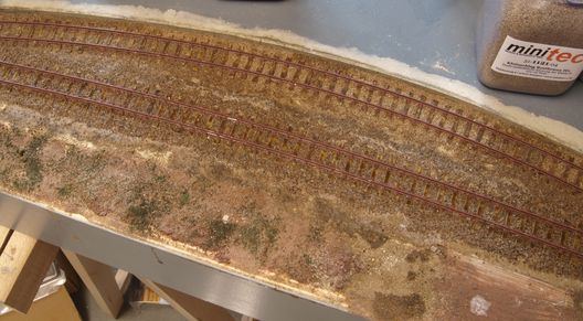 Landschaftsbau auf den Straßenbahnmodulen