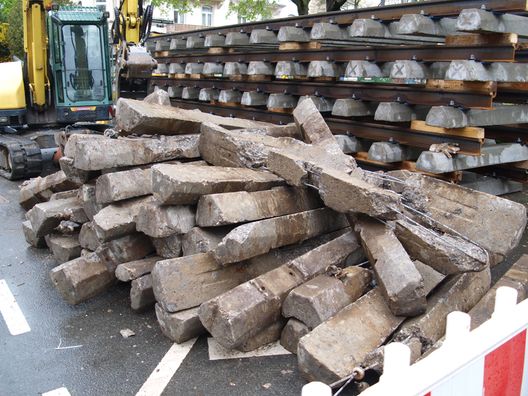 Bauarbeiten an der U-Bahn in der Eckenheimer Landstraße