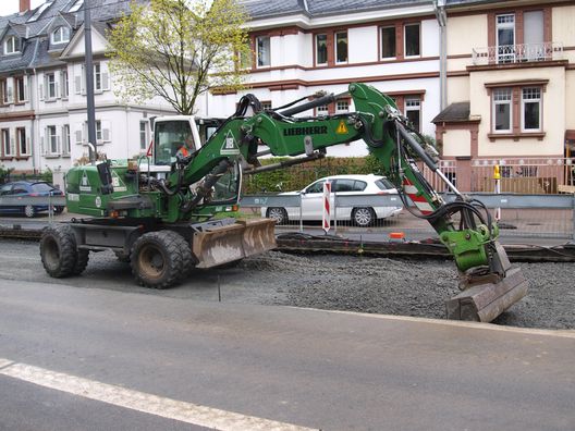 Bauarbeiten an der U-Bahn in der Eckenheimer Landstraße