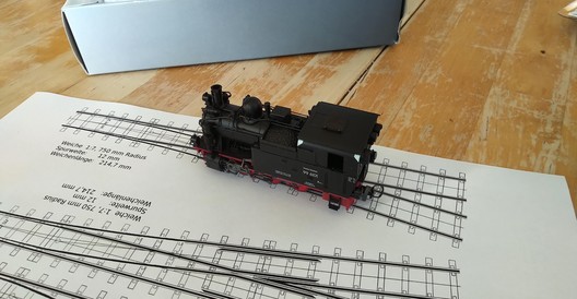 Probestellen auf einer Weichenschablone