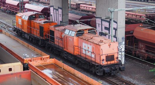 Zwei Ex-DR V100 der BBL in Frankfurt Ost