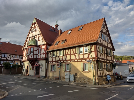 Schöne Fachwerkhäuser im Frankfurter Stadtteil Seckbach