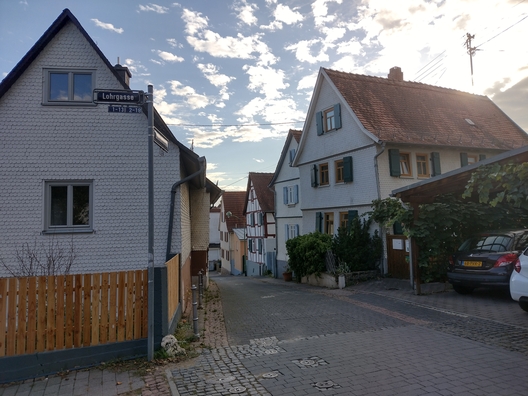 Schöne Fachwerkhäuser im Frankfurter Stadtteil Seckbach