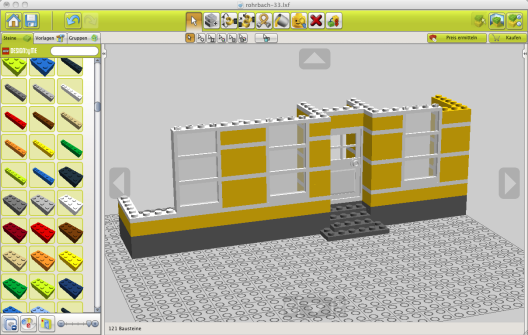 Konstruktion eines Hauses im Lego Designer