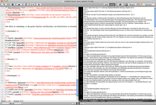 Das Programmfenster von MarkMyWords - HTML-Ansicht