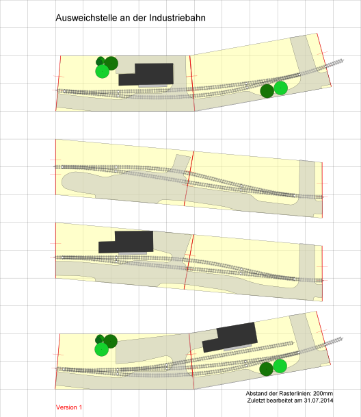 Ausweichstelle an einer Industriebahn